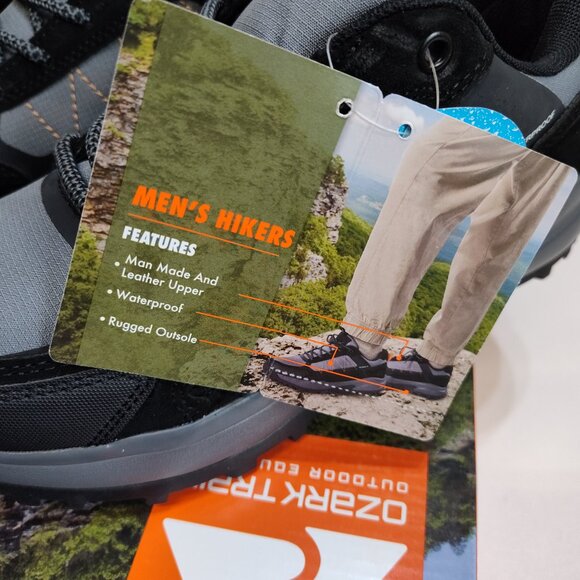 Ozark Trail Waterproof Hikers Low-Top Men Size 8 Leather Upper Outdoor Trail NIB - Picture 9 of 11